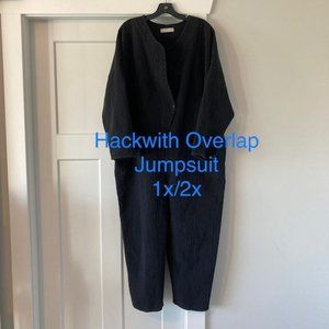 Hackwith Cotton Linen Jumpsuit, Black, Size 1x/2x